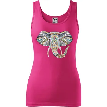 Dámské tílko s potiskem Hlava slona Velikost: XL, Barva: Purpurová