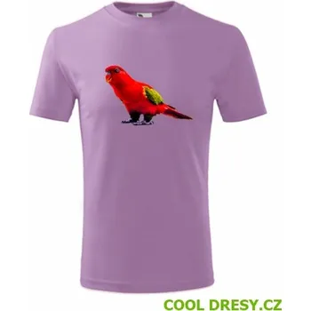 Chlapecké tričko Dětské tričko s papouškem 1 - Barva: fialová, Velikost 8let