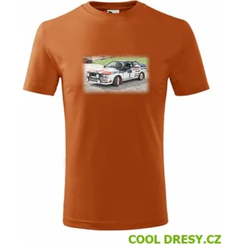 Chlapecké oblečení Dětské tričko s kresbou Audi Quattro - Barva: oranžová, Velikost 10let