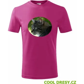 Chlapecké oblečení Dětské tričko s kočkou 2 - Barva: purpurová, Velikost 4roky