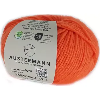 Příze Austermann Merino 120 EXP 157 (Příze Merino 120 EXP ORANGE)