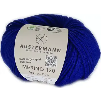 Příze Austermann Merino 120 EXP 164 (Příze Merino 120 EXP ELECTRICBLUE)