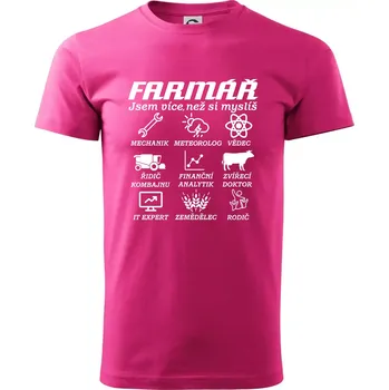 Pánská móda Symboly Farmář - Klasické pánské triko vyšší gramáže - XL ( Purpurová )