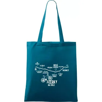 Jizerky na kole - horské kolo - Taška bavlněná - 42 x 38 cm ( Petrolejová )