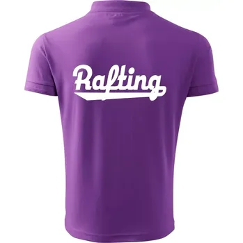 Pánská košile Rafting nápis - Polokošile pánská Pique Polo 203 - S ( Fialová )
