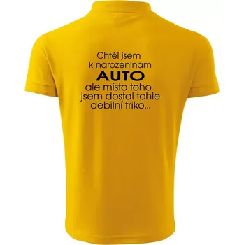 Pánská košile Chtěl jsem dostat k narozeninám auto - Polokošile pánská Pique Polo 203 - XL ( Žlutá )