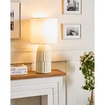 Stolní lampa krémově bílá keramický podstavec látkové stínidlo noční lampa předsíň obývací pokoj Beliani
