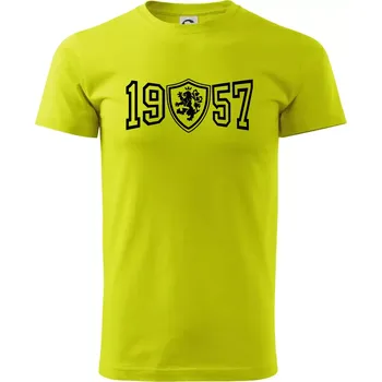 Narozeninový motiv - znak - 1957 - Klasické pánské triko vyšší gramáže - 3XL ( Limetková )
