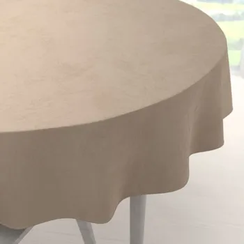 ubrus Sametový kulatý ubrus Velvet Premium SVP-042 Béžovohnědý Ø 40 cm