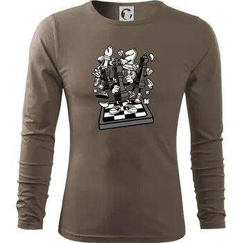 Pánské oblečení Šachový stůl - Triko s dlouhým rukávem FIT-T long sleeve - 3XL ( Army )