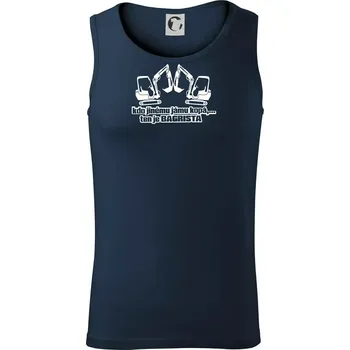 Kdo jinému jámu kopá, ten je bagrista - Tílko pánské Core - XL ( Námořní modrá (téměř černá) )