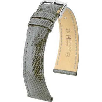 Módní doplněk Kožený řemínek Hirsch London L 04366030-2, šedý, ještěrčí kůže, délka L, Quick Release