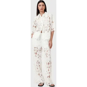 Dámské kalhoty Kalhoty AllSaints CHARLI dámské, bílá barva, high waist, W080TC 00X, vel. 34