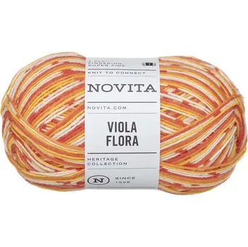Příze Novita Viola Flora 8371 Měsíček (Ponožková příze Viola Flora Ringelblume)
