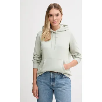 Dámská mikina Mikina Tommy Jeans dámská, zelená barva, s kapucí, s potiskem, DW0DW21963 07X, vel. M