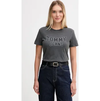 Pánské oblečení Bavlněné tričko Tommy Jeans DW0DW21966 šedá 90X, vel. L