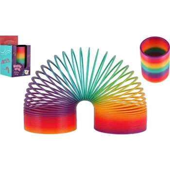 Jojo Teddies Spirála/pružina duhová magická plast průměr 7,5cm v krabičce 8x14x8cm