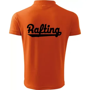 Pánská košile Rafting nápis - Polokošile pánská Pique Polo 203 - S ( Oranžová )