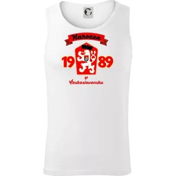 Narozen v Československu - Přelepený znak 1989 - Tílko pánské Core - S ( Bílá )