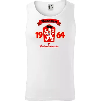 Narozen v Československu - Přelepený znak 1964 - Tílko pánské Core - XL ( Bílá )