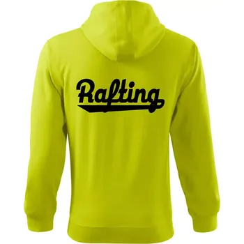 Pánská móda Rafting nápis - Mikina s kapucí na zip trendy zipper - M ( Limetková )