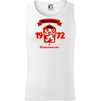 Narozen v Československu - Přelepený znak 1972 - Tílko pánské Core - M ( Bílá )