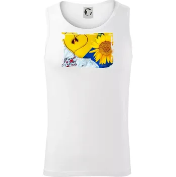 Ukrajina slunečnice a kroj - Tílko pánské Core - L ( Bílá )