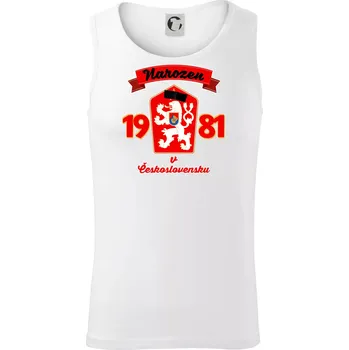 Narozen v Československu - Přelepený znak 1981 - Tílko pánské Core - XL ( Bílá )