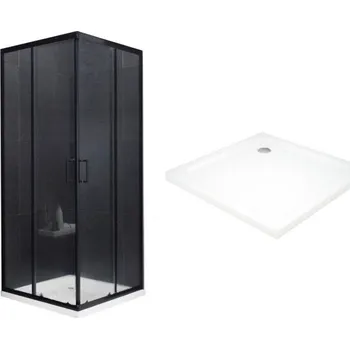 MEXEN/S - Rio Sprchový kout čtvercový 70x70, transparent, chrom + vanička se sifonem 860-070-070-70-00-4010