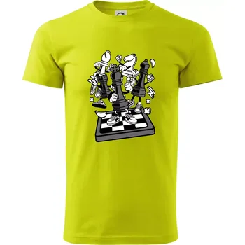 Pánské tričko Šachový stůl - Klasické pánské triko vyšší gramáže - XL ( Limetková )