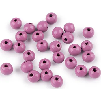 Korálek Dřevěné korálky Ø10 mm Balení: 20 g, Varianta: 32 fialová - 8596475674577