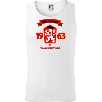 Narozen v Československu - Přelepený znak 1963 - Tílko pánské Core - M ( Bílá )