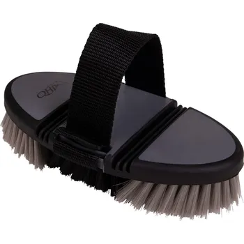 Čištění pro koně Flexibilní kartáč QHP, šedý/černý