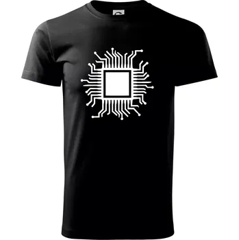 Pánské tričko Procesor - Triko extra velké (5-8XL) - 6XL ( Černá )