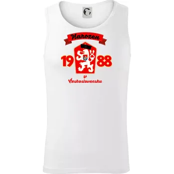 Narozen v Československu - Přelepený znak 1988 - Tílko pánské Core - L ( Bílá )