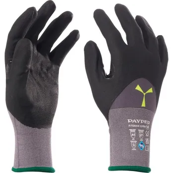 Pracovní rukavice Máčené pracovní rukavice P/TOUCH 15PRO, Payper Barva: ŠEDÁ/ČERNÁ, Velikost: 10