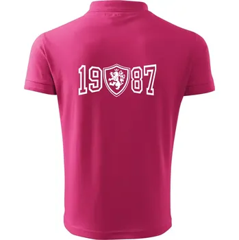 Pánská košile Narozeninový motiv - znak - 1987 - Polokošile pánská Pique Polo 203 - 3XL ( Purpurová )