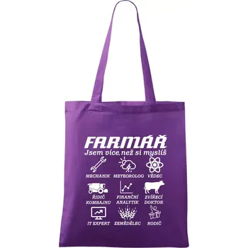 Symboly Farmář - Taška bavlněná - 42 x 38 cm ( Fialová )