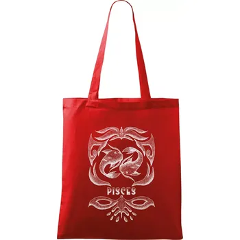 Nákupní taška Pisces - vintage - Taška bavlněná - 42 x 38 cm ( Červená )