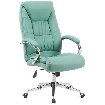 Křeslo MADEIRA křeslo kancelářské, kříž chrom, ekologická kůže zelená medi