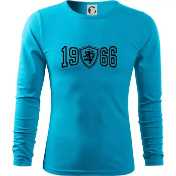 Pánské oblečení Narozeninový motiv - znak - 1966 - Triko s dlouhým rukávem FIT-T long sleeve - S ( Světlý tyrkys )