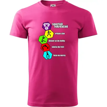 Sportuji rekreačně - Klasické pánské triko vyšší gramáže - S ( Purpurová )