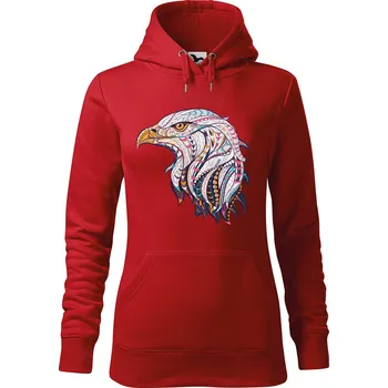 Dámská mikina DOBRÝ TRIKO Dámská mikina s potiskem Hlava orla Velikost dámské mikiny: XL, Barva: Červená