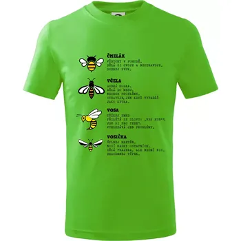 Chlapecké tričko Encyklopedie včel vos a čmeláků - Tričko dětské bavlněné - 134 cm/8 let ( Apple Green )