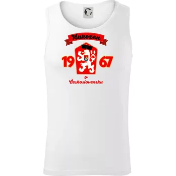 Narozen v Československu - Přelepený znak 1967 - Tílko pánské Core - M ( Bílá )