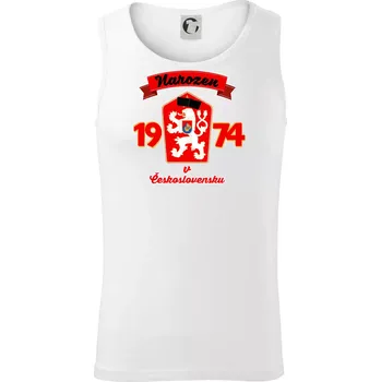 Narozen v Československu - Přelepený znak 1974 - Tílko pánské Core - L ( Bílá )