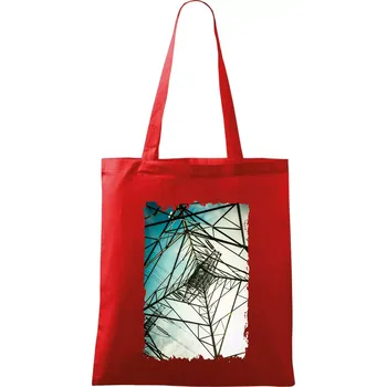 Barevné nebe - stožáry vysokého napětí - Taška bavlněná - 42 x 38 cm ( Červená )