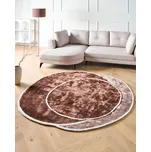 Koberec hnědý viskóza a vlna geometrický vzor 200 x 200 cm moderní glamour styl Beliani