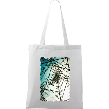 Barevné nebe - stožáry vysokého napětí - Taška bavlněná - 42 x 38 cm ( Bílá )