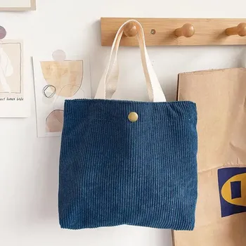 Nákupní taška Stylová taška na jídlo | svačinová taška, plátěná taška - Tmavě modrá